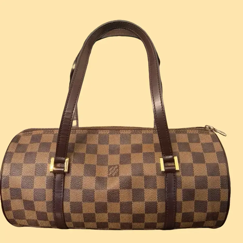 Pre-owned Louis Vuitton Canvas Top Handle Damier Ebene Papillon 2004