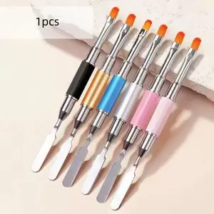 Dual-ended Nail Art Brush, 1 Count Multifunctional Nail Art Pen, Professional Tool for Gel Mixing, Color Blending, Gel Picking, Nail Art Tools, DIY Nail Art