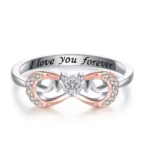 Sterling Silver 925 Mothers day gift with I love you forever on it sentimental rings