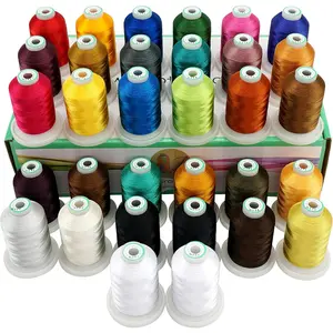 32 Spools Polyester Embroidery Machine Thread Kit 1000M (1100Y) Each Spool - Assorted Colors Compatible with Mainstream Embroidery Machine Brands - Assortment 3