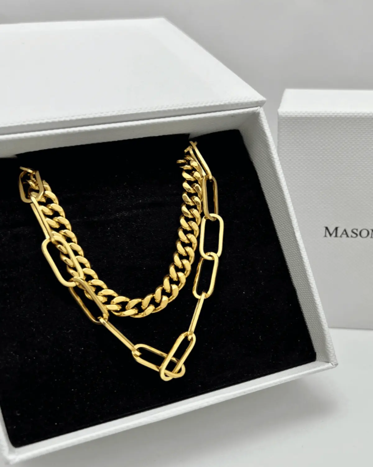 Best Layered Gold Link Chain Necklace Set Trends for Women, Lady, Wife, Mom | Trending Trendy Layered Gold Link Chain Necklace Set Jewelry Gift on Sale