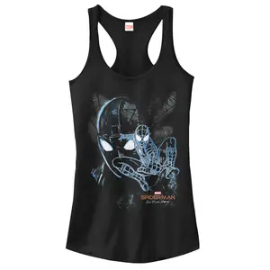 Juniors Womens Marvel Spider-Man: Far From Home Shadow Racerback Tank Top