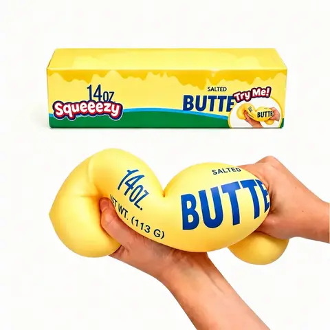 Ultra-Soft Slow-Rebound Butter Stick Foam Squishy Toy - Soft Stretchy Squeeze Stress Relief Squishies, Oddly Satisfying Fidget Toys, Realistic Look, Festive Gifts, Unisex Novelty Play Item