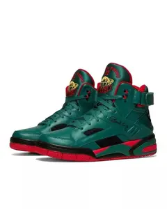 Patrick Ewing Athletics ECLIPSE Green/Red/Black 1BM02530-304 Iconic 1992 Design Tumbled Leather Men's Sneakers