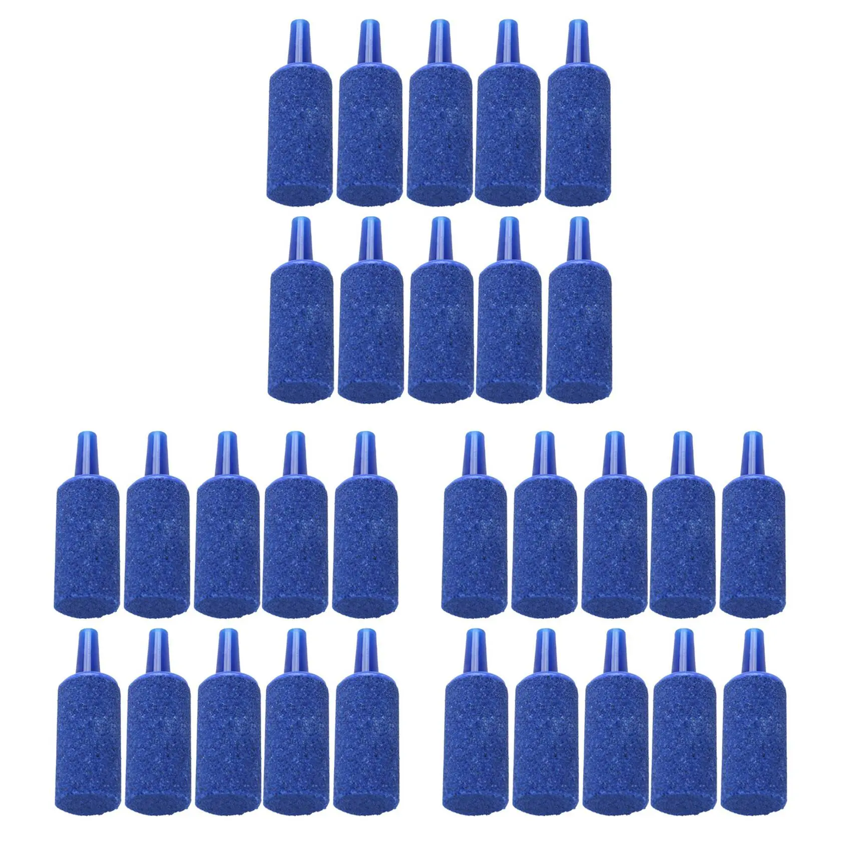 30-Piece Blue Plastic Aquarium Mineral Air Stone - Household Aquatic Oxygen Boost Tool, Creates Bubbles, Important for Fish Respiration, Enhances Dissolved O2 Levels