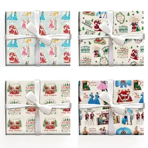 White Christmas Movie Scene Collage Wrapping Paper, Vintage Gift Wrap, Xmas Holiday Gift Wrap, Festive Packaging
