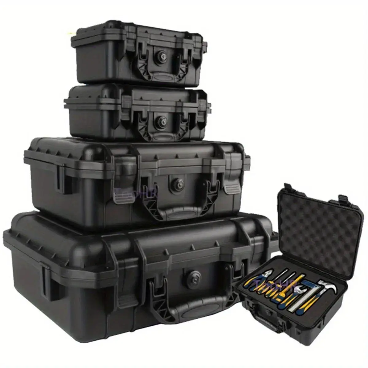 Waterproof Hard Carry Case Bag, Tool Case with Pre-cut Sponge, Safety Protector Organizer, Hardware Toolbox, Tool Organizer