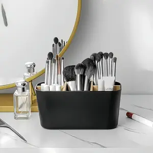 Bamboo Shelf Toothbrush Holder, Durable Bathroom Storage Box, Electric Toothbrush Organizer, Cosmetic & Office Supplies Rack