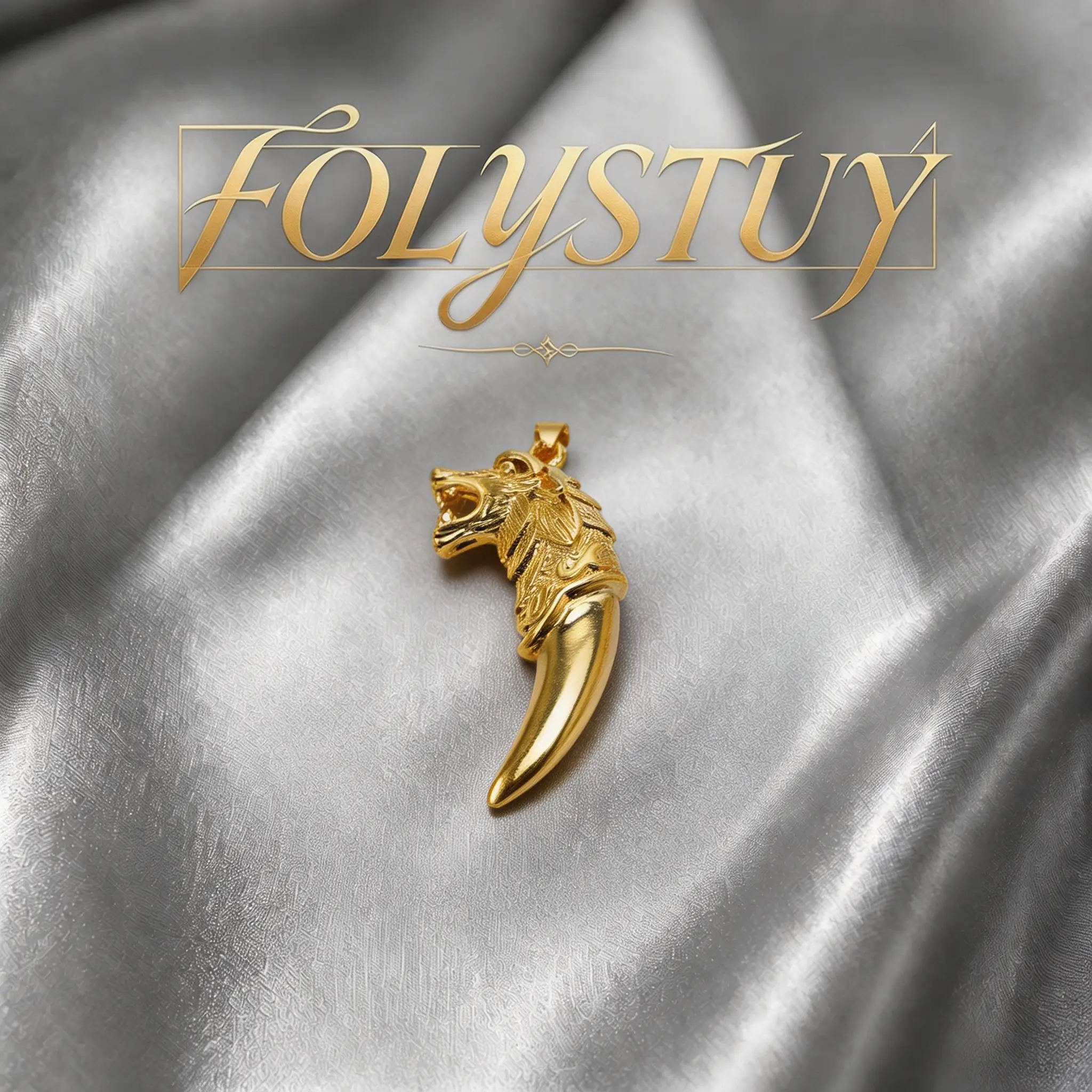 [FOLYSTUY(K136)]Retro Embossed Beast Head Horn Pendant, Chic Gold Tone Tusk Charm For Men’s Daily Street Outfits