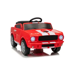 GARVEE 12V Licensed Shelby Electric Ride-On Car with Remote Control, Bluetooth, Shock Absorbers, Safety Belt, 3 Speeds, LED Lights, and Music - Battery Powered, Red