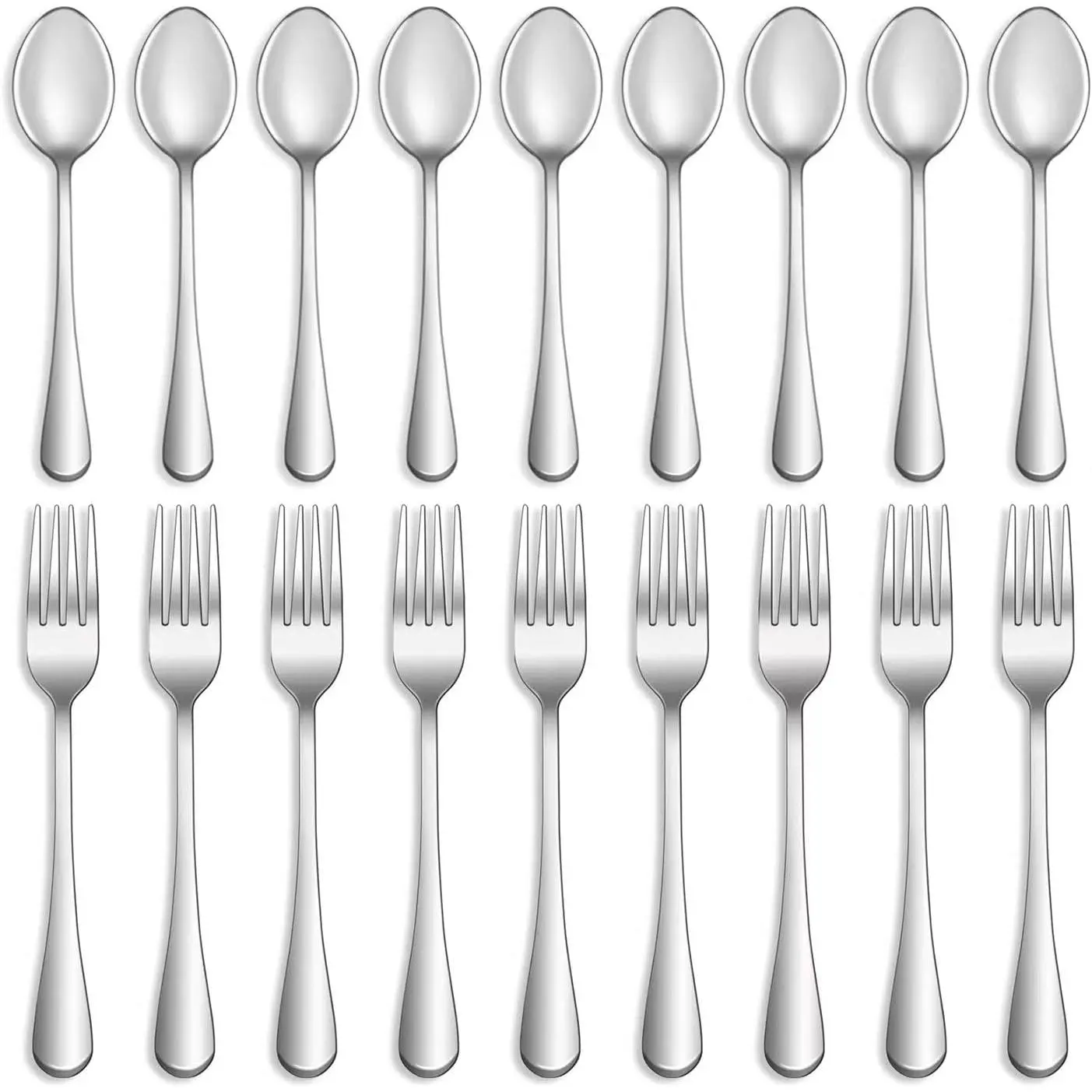 24 count Forks and Spoons Silverware Set, Grade Stainless Steel Flatware Cutlery Set for ,Kitchen and Restaurant,Mirror Polished,Dishwasher Safe-12 Dinner Fork(8 inch) and 12 Teaspoon(6.5 inch)