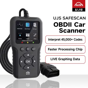 UJS SafeScan, OBD2 Car Scanner, Check Engine Code Reader - 45000+ Fault Codes, 2.8" Color Screen, Live Data, I/M Readiness, Battery Voltage Check, Read and Clear Error Codes for All Cars and Light Trucks 1996+