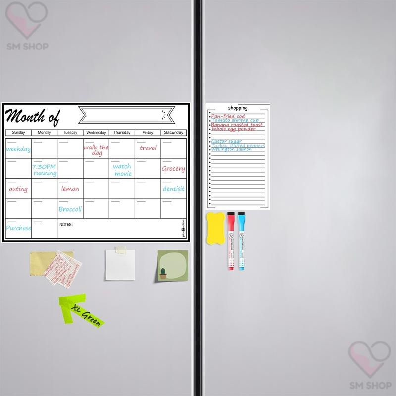Magnetic fridge message board, with creative partition for note-taking, made of waterproof and durable materials, a magic tool for communication in the kitchen.