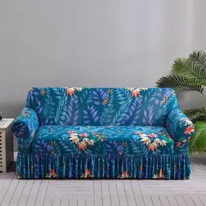 Floral Print Sofa Couch Covers, 1 Count Exquisite Elastic Sofa Slipcover, Dustproof Couch Cover for Home Living Room Decor, Universal Sofa Protector