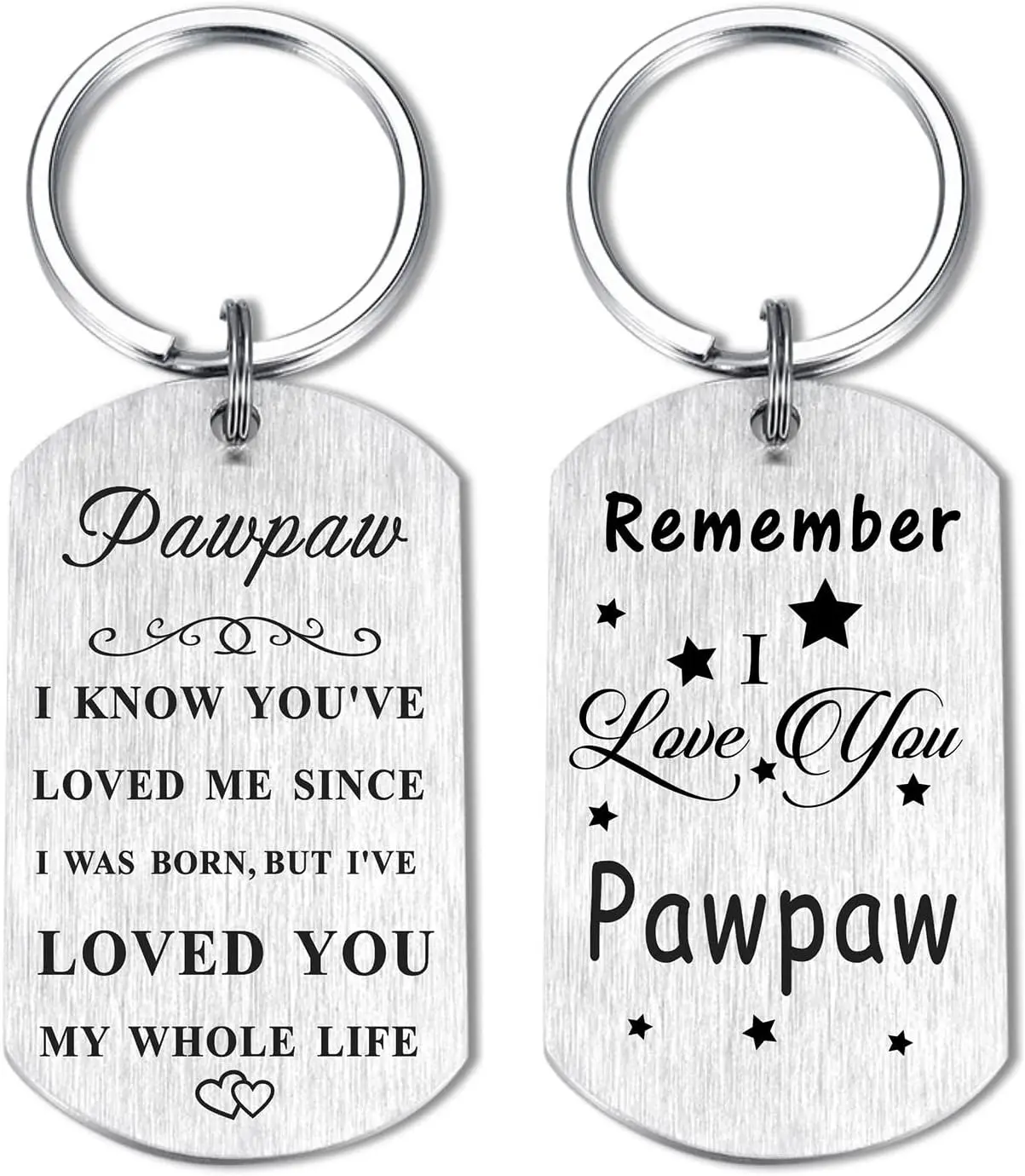 To My Pawpaw Gifts - Remember I Love You Pawpaw Keychain for Birthday Fathers Day Retirement Present Stuff from Grandchildren