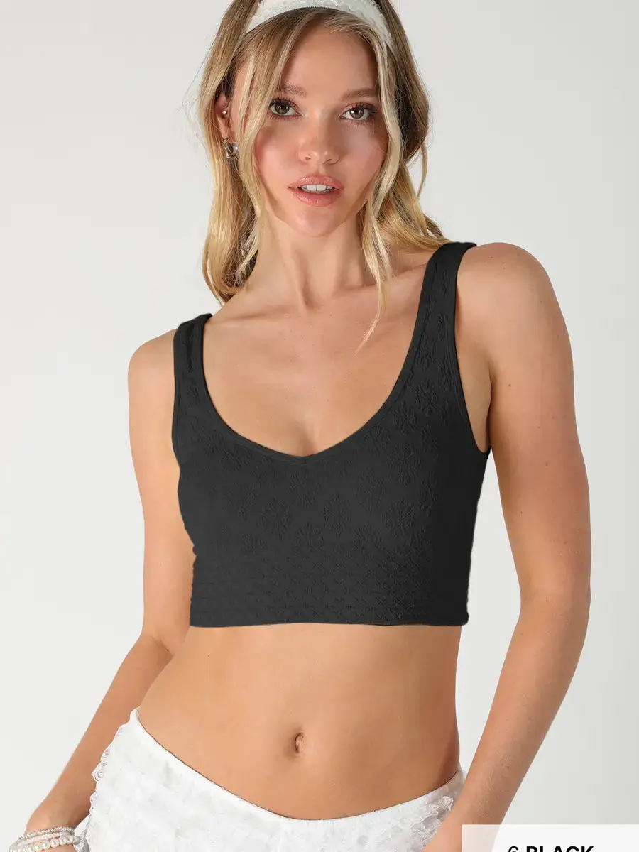 NikiBiki Reversible Textured Lace Bra Top
