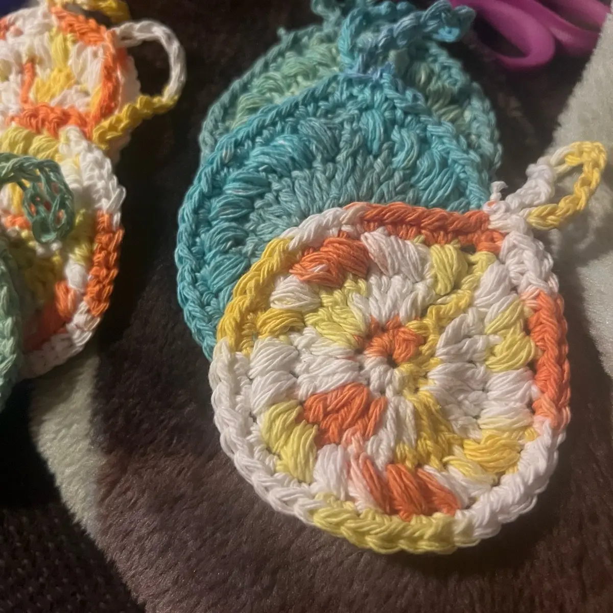 Handmade Crocheted All Purpose Cleaning Sponges Pack of 3