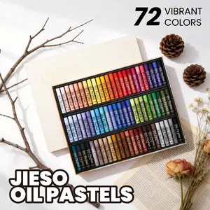 Professional Art Supplies Jieso Artist Soft Oil Pastel Set, High-Quality Smooth Wax Sticks, 72 Classic Colors, Ideal for Artists & Students