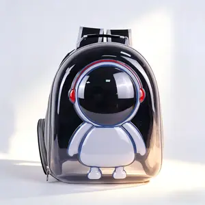 Breathable Transparent Pet Backpack, Astronaut Design, All-Season Use, Airplane/train/car Travel, Zipper Cat/dog Entrance, Spacecraft Cat Bag