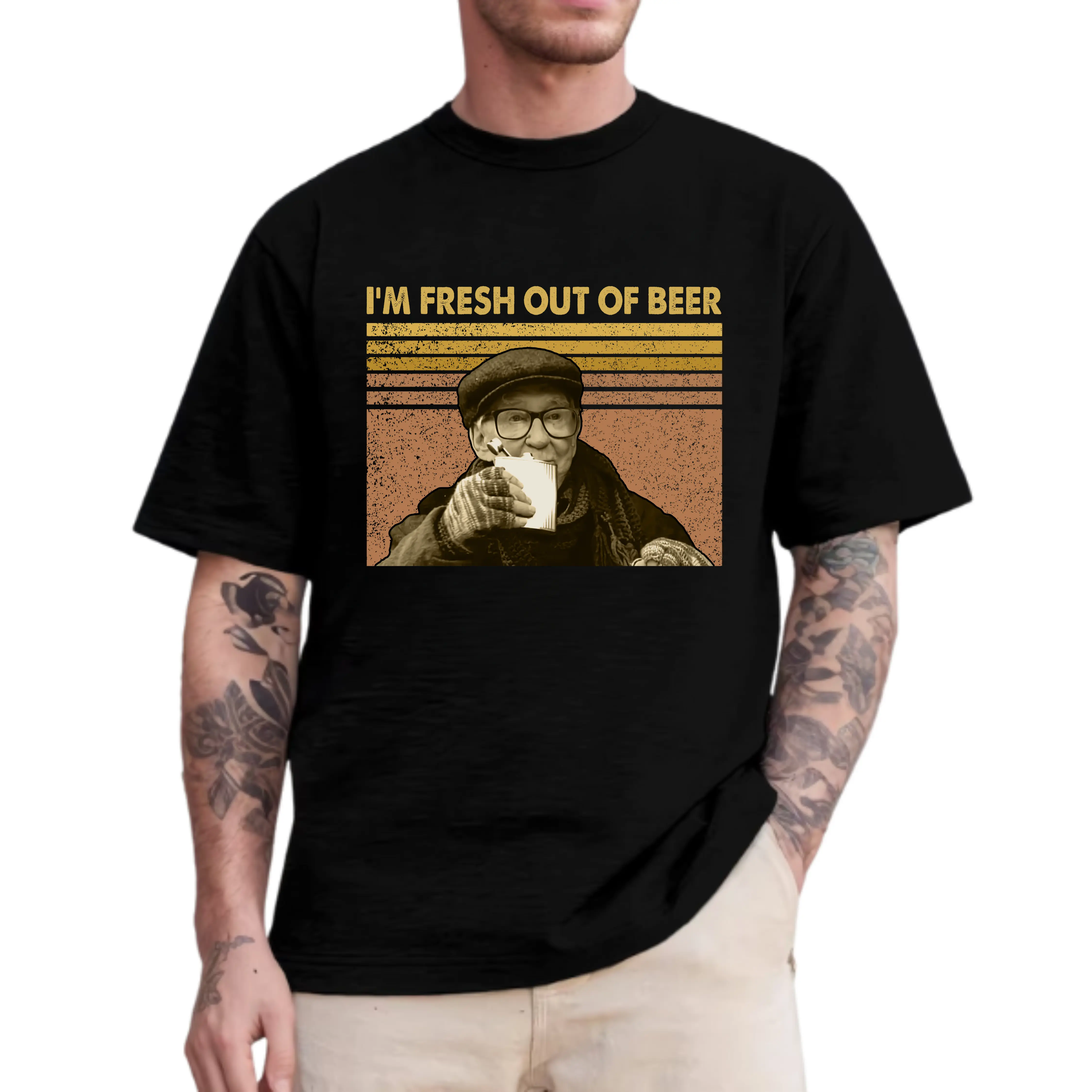 Men's Funny Graphic Tshirt Featuring Grumpy Old Man Quote, Casual Short Sleeve Tee Made of Soft Cotton Fabric, Sport, Chinese New Year, Spandex, Fitted Cut, Stretch, Funny Quote, Graphic Print, Round Neck, T-Shirt, High Stretch, Songkran, Tops, Shortsleev