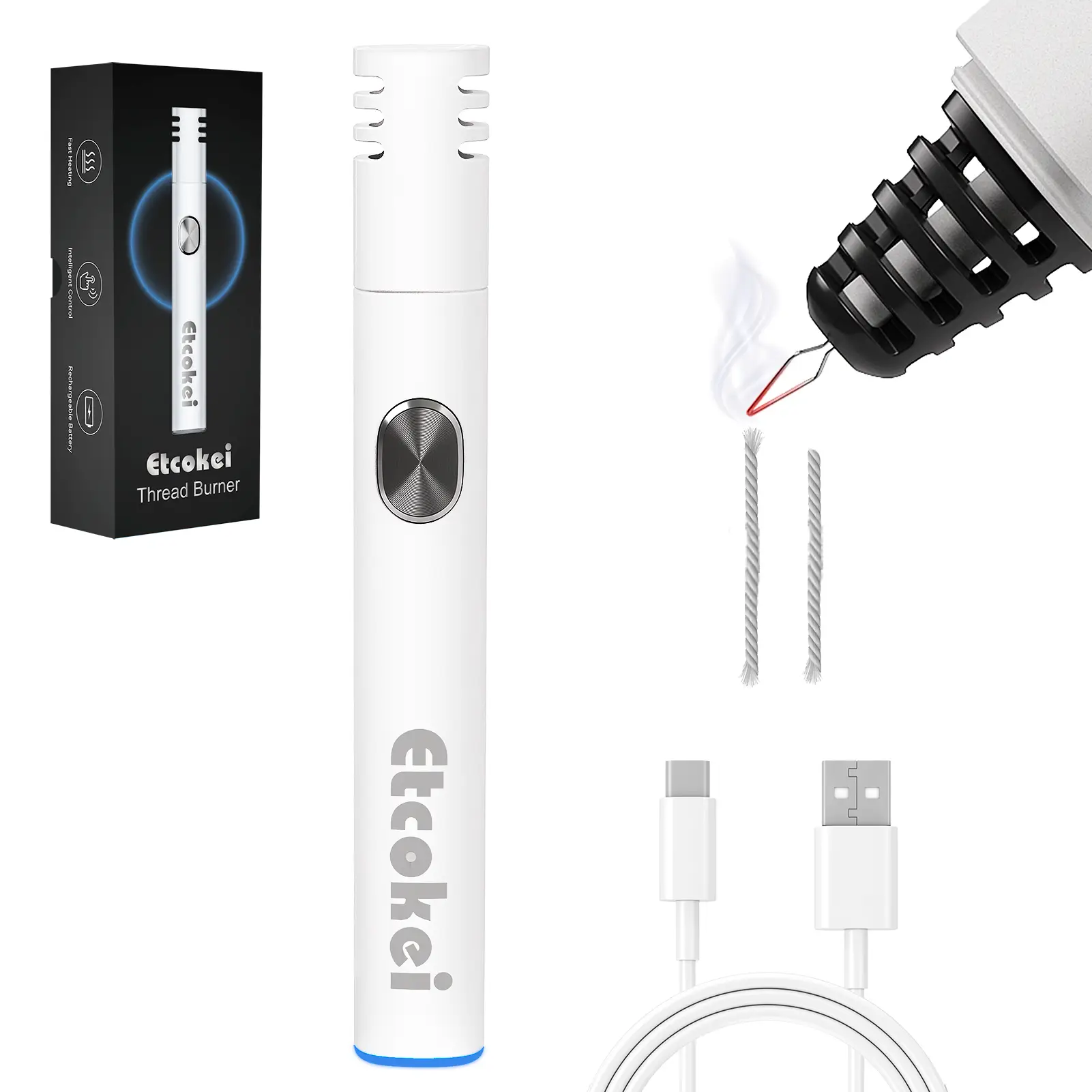 Rechargeable Thread Burner for Jewelry Making - Cordless Thread Zapper & Cautery Pen for Beading, Bracelet Making, Leather Craft, Sewing & Stringing P