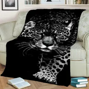 Beast Animal Leopard Cheetah Cartoon Blanket,Soft Throw Blanket for Home Bedroom Bed Sofa Picnic Travel Office Cover Blanket KidFather's Day, Thanksgiving, Halloween, holiday gifts for family and friends