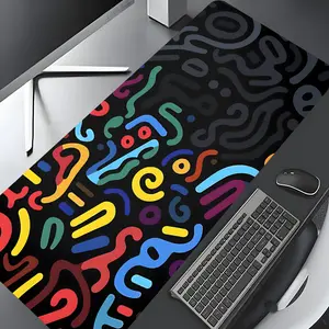 Minimalist Line Art Large Gaming Mouse Pad,Aesthetic Desktop Drotection Pad,Washable Rubber Pad Non-Slip Lock Edge Multi-Size Mouse Pad Suitable For Home Office,Good Gift for Family and friends