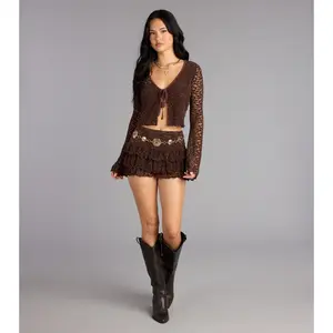 Sultry Sweet Ruffle Lace Shorts