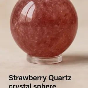 Sold out . Strawberry Quartz Crystal Sphere for Home Decor Enhance Creativity and Imagination Promotes Love Compassion Emotional Healing