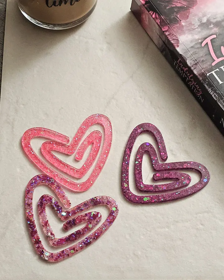 Heart Paperclip Bookmark | Handmade Resin Bookish Gift