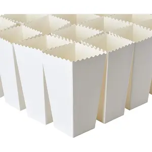 100 Pack White Popcorn Boxes Bulk for Party - White Popcorn Containers for Movie Night & Carnival Decorations - 46 oz Paper Box (7.8 x 4.25 x 4.25)