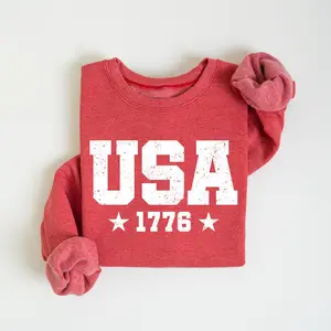 USA 1776 Sweatshirt: Patriotic Fourth of July Sweater Girly 4th of July, Patriotic Men Sweatshirts ,USA Star Sweatshirt, American Girl Sweatshirt