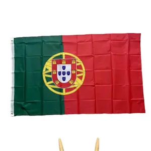 Portugal Flag Polyester 3x5 - Green and Red, 100% Durable, Suitable for Various Weather Conditions, Ideal for Parades and Events Banners