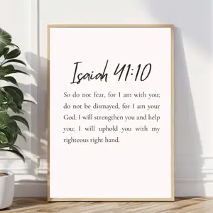 Isaiah 41:10 Bible Verse Wall Art, Christian Wall Decor, Scripture Print Poster No Frame