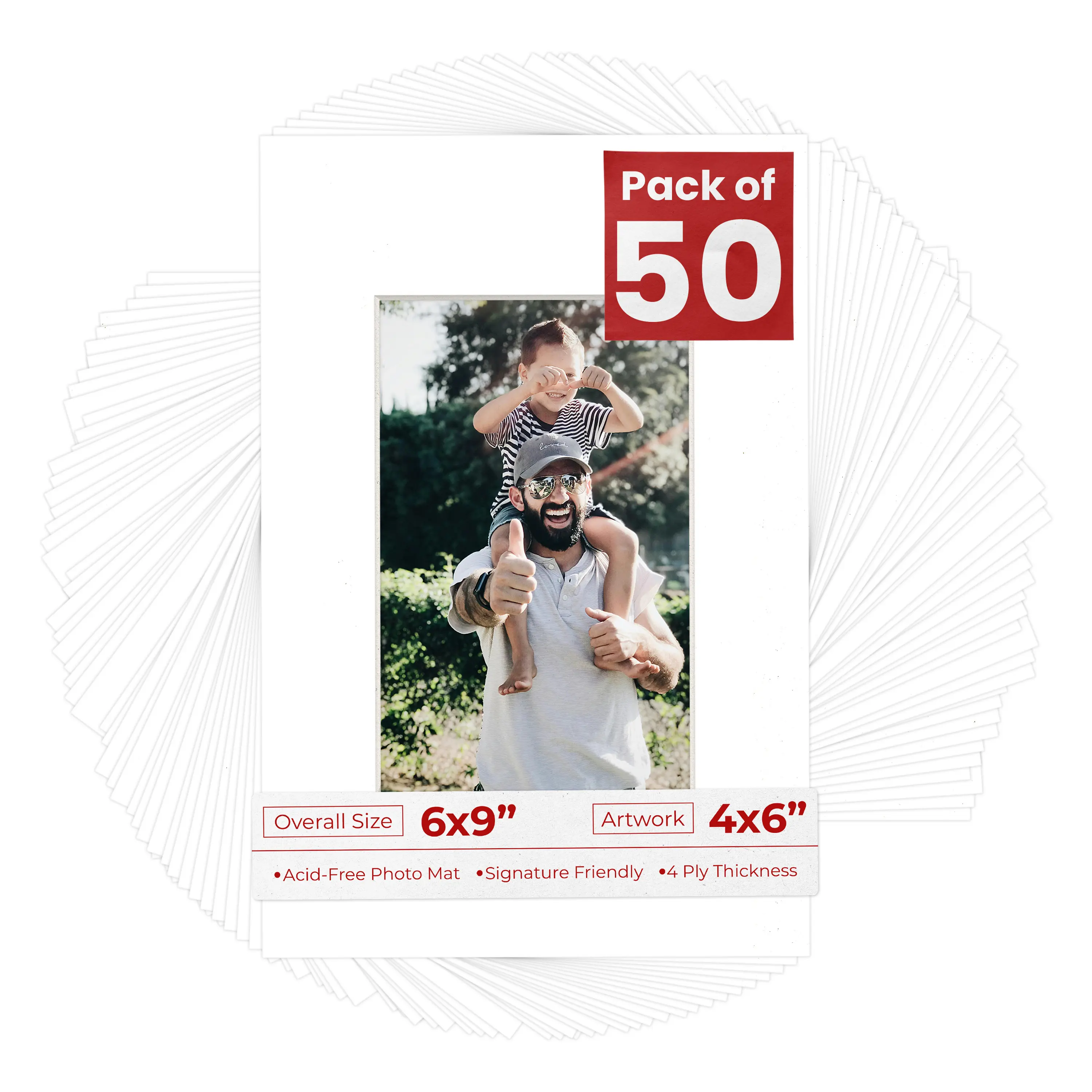 Golf Ball Texture Mat Board for 6x9 Frames - Fits 4x6 Photos - 50 Mats