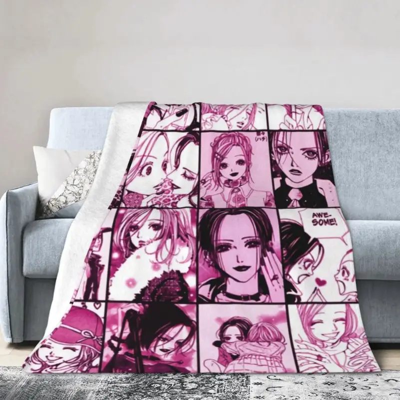 Nana Anime Merchandise Flannel Blanket - Ultra-Soft Lightweight Cozy Flannel Throw, Room Decor for Bedroom Sofa, Holiday Gift for Family