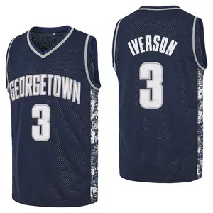 Men's #3 Ivenson  90s Hip Hop Basketball Jersey Embroidery basketball jersey Men's Sleeveless practical gift jersey  collector allen iverson