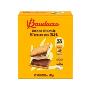Bauducco Choco Biscuit S’mores Kit – Individually Wrapped Packs of Chocolate Biscuits With Marshmallows for Easy S’mores Making, 16.94 oz (20 Pack)