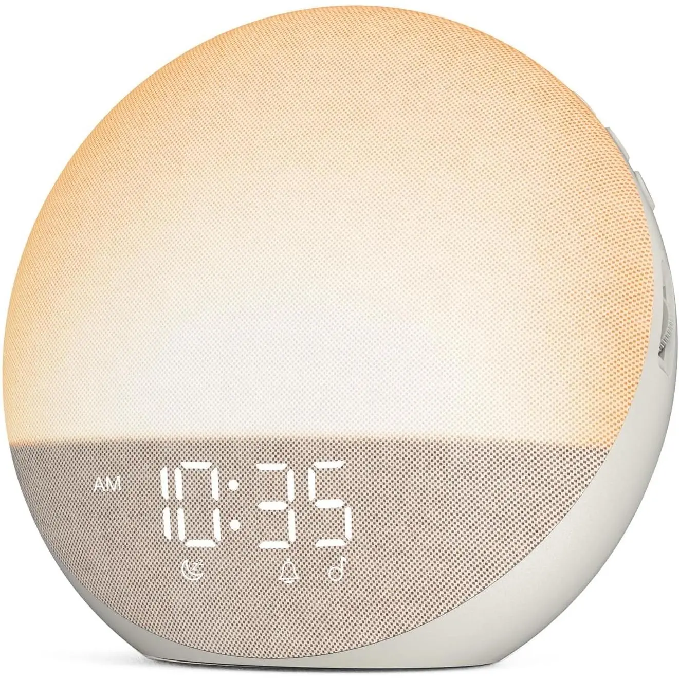 Natural Wake Up Light - Dimmable Clock with Bluetooth Speaker for Bedroom - 25 Sleep Sounds for Baby Adults Kids Putty