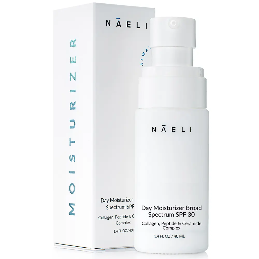 NAELI Face Moisturizer with SPF 30, Anti Aging Collagen & Peptide Cream, Reduces Wrinkles - Lightweight Skin Hydration with Hyaluronic Acid
