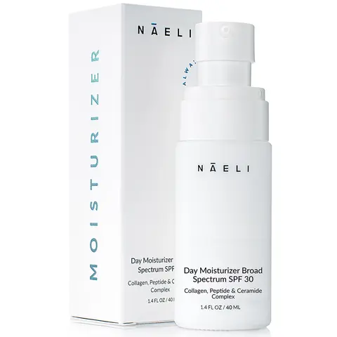 NAELI Face Moisturizer with SPF 30, Anti Aging Collagen & Peptide Cream, Reduces Wrinkles - Lightweight Skin Hydration with Hyaluronic Acid
