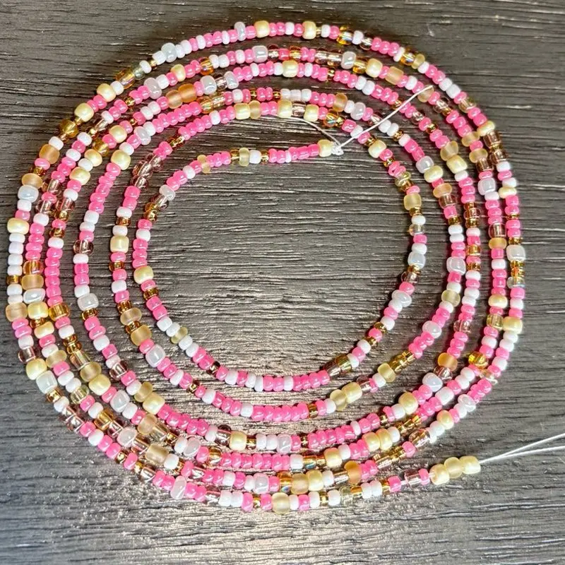 Strawberry crunch tie on waist beads