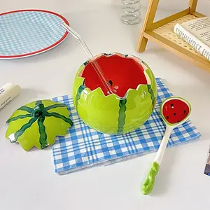 watermelon bowl, cute high-value ceramic bowl fruit salad bowl,dinner plate,dinner plates ideas,dinner plates sets，tableware sets， kitchen supplies enchante direct kitchen  bowl