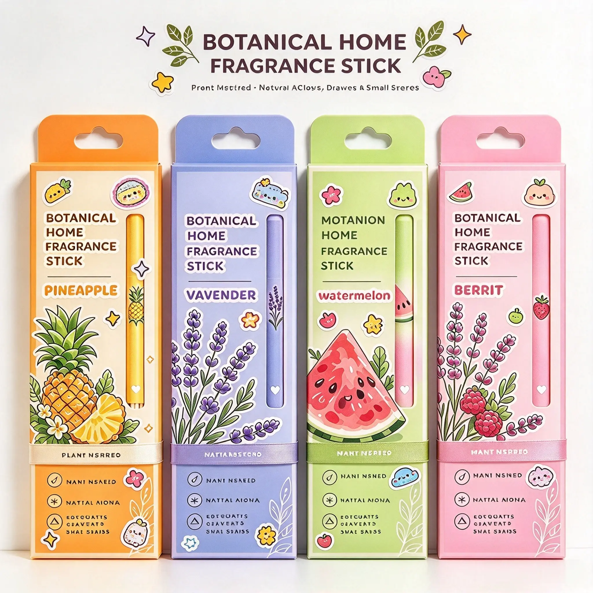 Botanical Home Fragrance Sticks – Portable Natural Aroma Sticks for Small Spaces, Bathrooms, Cars, Desks & Office, Long-Lasting Scent with Multiple Fragrance Options