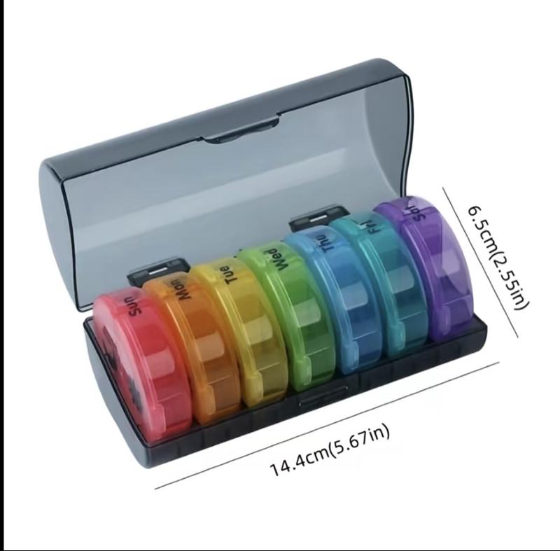 Weekly Pill Organizer, Medicine Organizer, Supplement Organizer, 7-day Large Capacity Pill & Vitamin Storage Box, Summer Essentials Portable Pill Box for Travel & Home Use, Organizer Storage