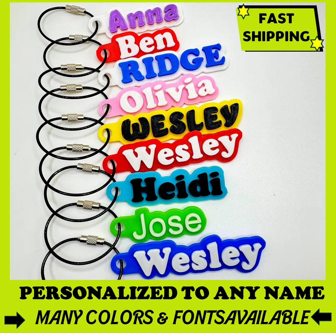 Custom Name Personalized 3D Name Tags For Bags, Backpacks, Sports Teams, Gifts, Water Bottles, Luggage Label, Customizable Nametag