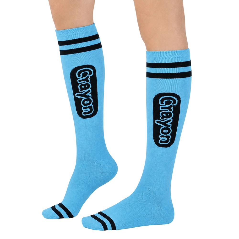 9 Pairs Colorful Knee High Socks for Teen Girls, Crayon-Inspired Striped Long Socks, Soft Stretch Knit Tube Socks, Cute Y2K Fashion Socks for School, Daily Wear, Party & Outfit Styling, Kneesocks, Casual Comfy Socks