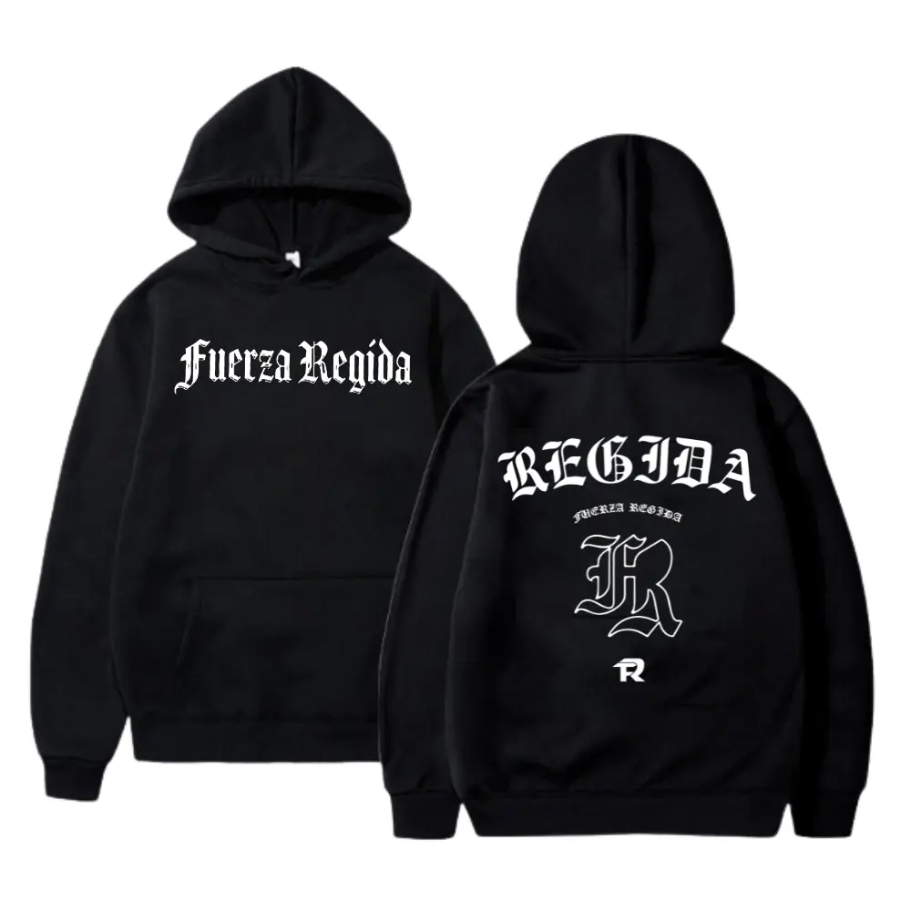 🎵 🎤 Fuerza Regida Tour Hoodie Sweatshirt,Vintage 2 Sided Graphic Pullover,Streetwear Sweatshirt, Unisex Concert Fan Hoodie for Men and Women, Trending Music Merch Gift