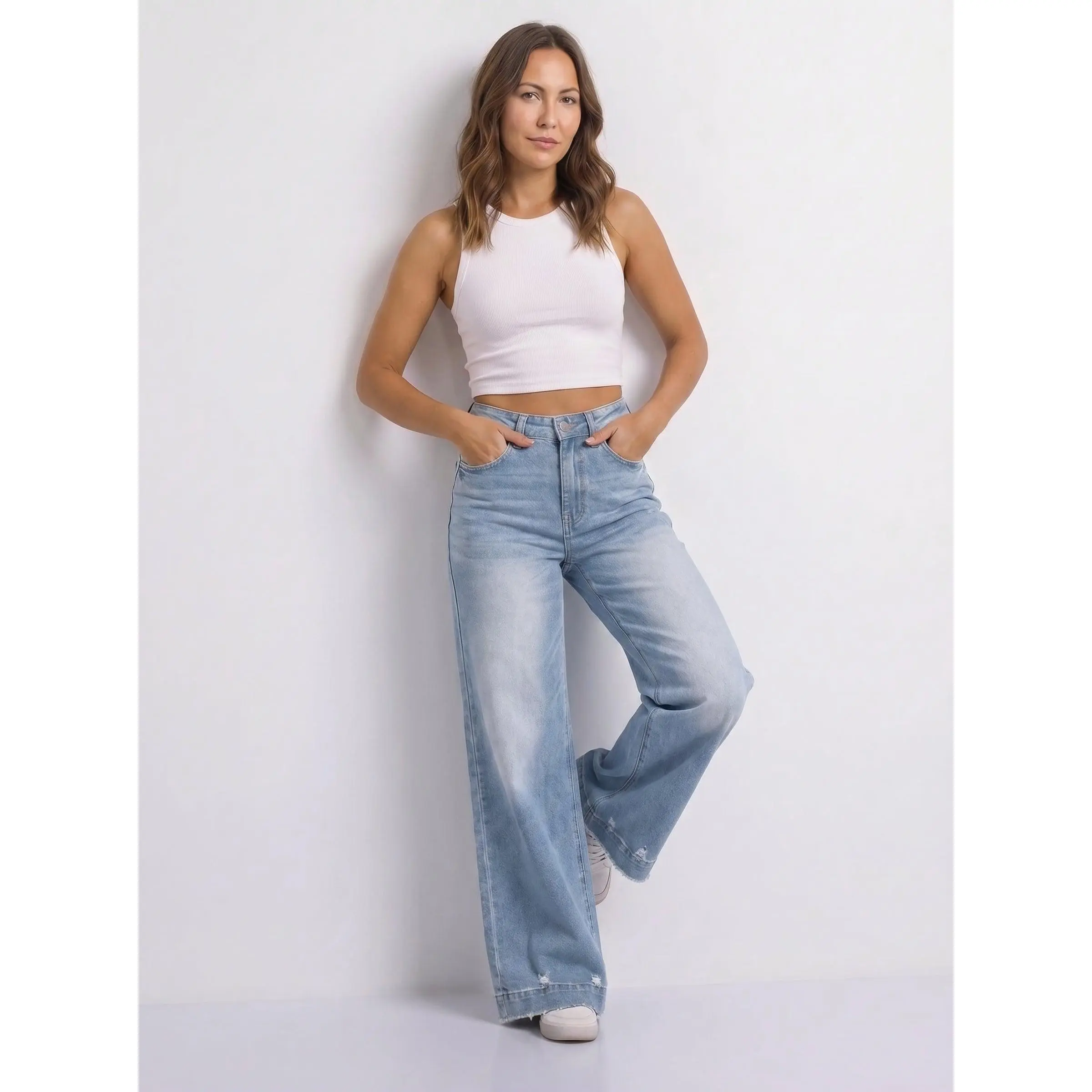The Adrian by Lovervet High-Rise Wide Leg Denim Three Lengths