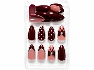 Trend Press On Nails | Reusable Nail Kit | Cute & Trendy Designs | 24 PCS with Glue, Adhesive Tabs & Nail File